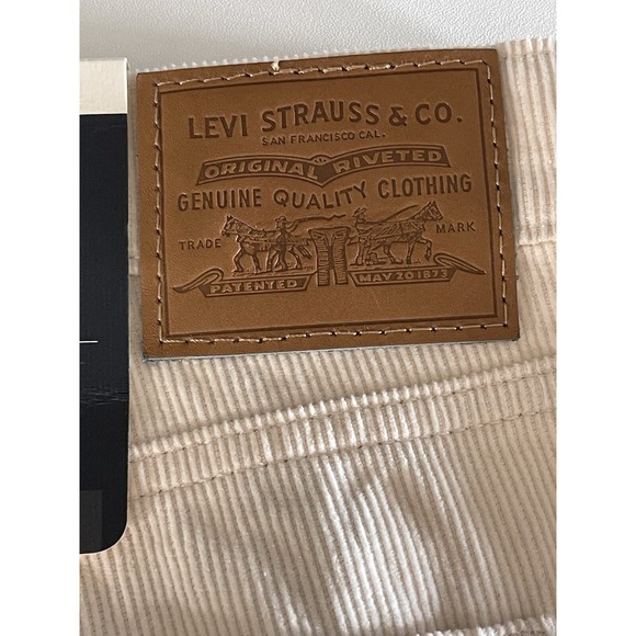 Levi's Premium Corduroy Pants Women Ivory Middy Ankle Bootcut 33x27  Size 16 New - Picture 9 of 14